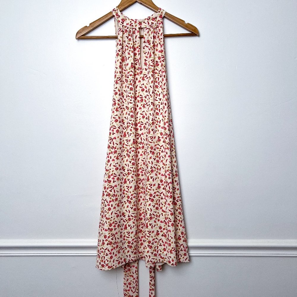 NWT a love a New Belted Sheath Shift Halter Dress Floral Size M